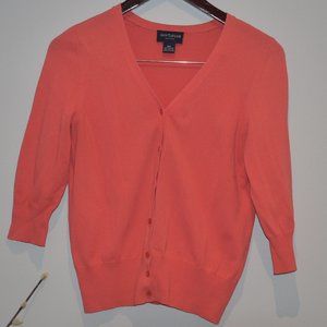 Coral ANN TAYLOR Petites Button Cardigan Medium